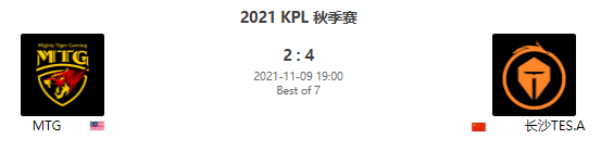 21kpl秋季赛11 9mtgvs长沙tes A比赛介绍 王者荣耀赛程表21 色彩电竞